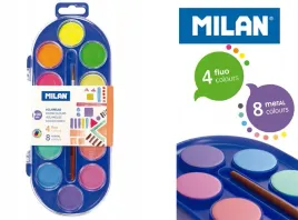 farby-akwarelowe-z-pedzelkiem-milan-12-kolorow