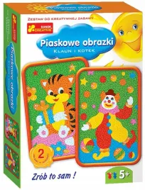 piaskowe-obrazki-klaun-i-kotek