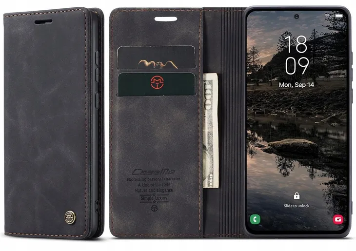 Caseme - Étui en cuir souple magnétique pour Samsung Galaxy A56 5G - 2 couleurs - État neuf