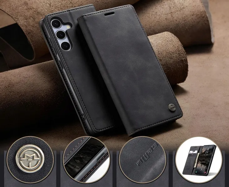 Étui en cuir magnétique souple Caseme pour Samsung Galaxy A56-5G, 2 couleurs pour Samsung