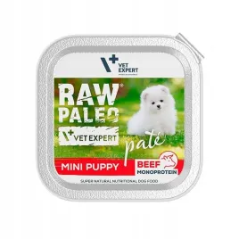 vetexpert-raw-paleo-wolowina-pate-mini-puppy-alu-tray-150g
