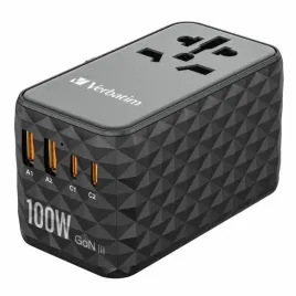 verbatim-adapter-podrozny-eu-uk-us-gan-2xusb-a-2xusb-c-pd-100w-uta-06-czarn