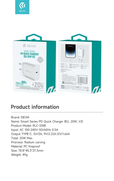 devia-ladowarka-sieciowa-smart-pd-1x-usb-c-20w-biala-stan-nowy-marka-devia