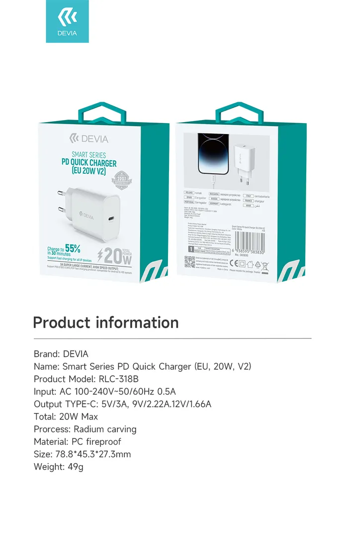 devia-ladowarka-sieciowa-smart-pd-1x-usb-c-20w-biala