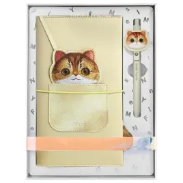 nimmy-zestaw-2w1-notatnik-dlugopis-khaki-big-eyed-pet-2-0-cat