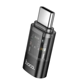 hoco-adapter-typ-c-meski-do-lightning-zenski-ua36d-transparentny-czarny