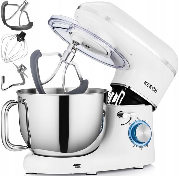 ﻿ROBOT KUCHENNY PLANETARNY MIKSER Z MISĄ KERCH MYCHEF WHITE 6,2L 3000W