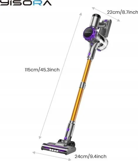 Odkurzacz bezprzewodowy LED ECO 6w1 YISORA S3 300W 40000 PA SILNY