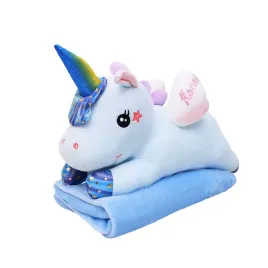 economy-maskotka-duza-3w1-poduszka-z-kocem-jednorozec-niebieski