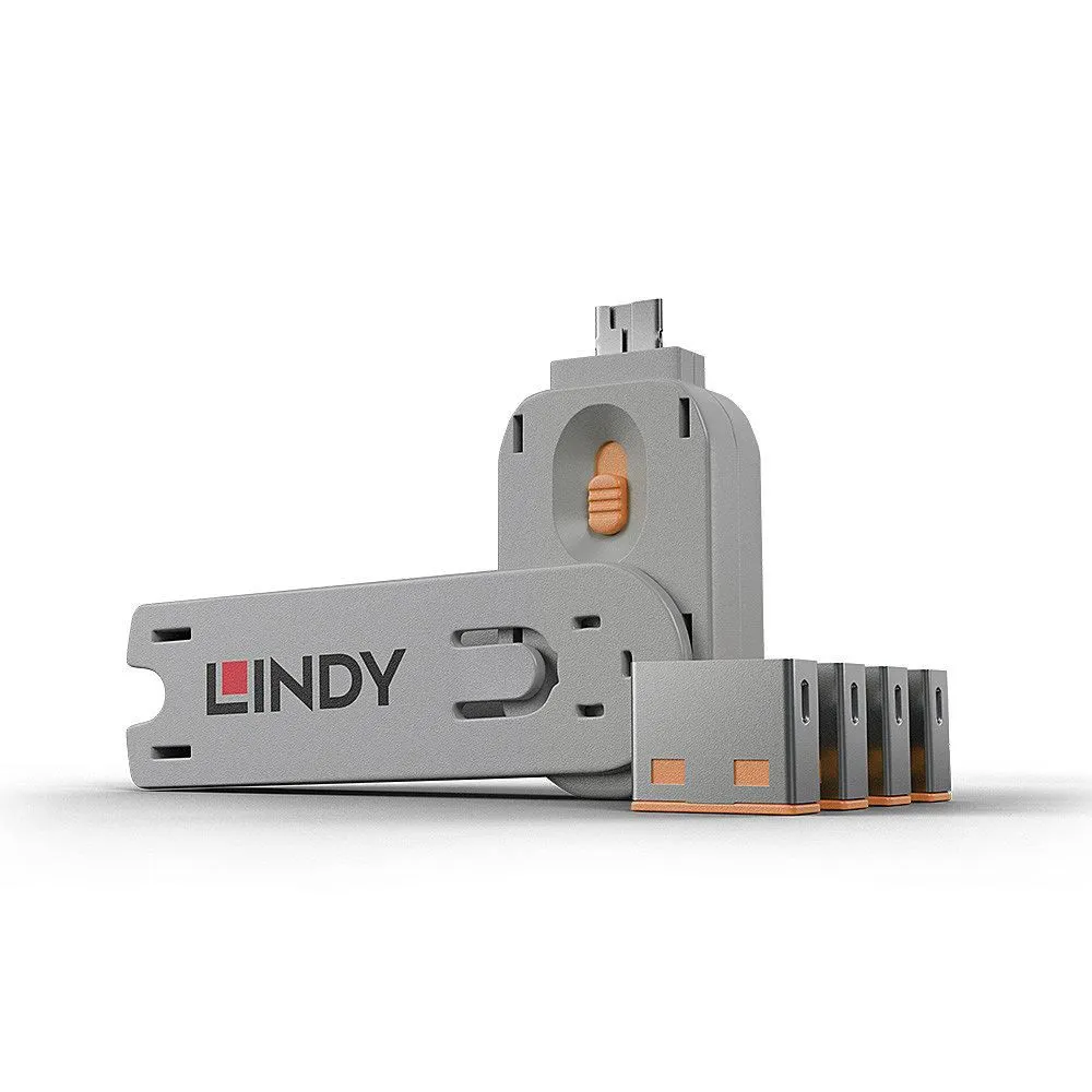 lindy-usb-port-blocker-pack-4-orange-stan-nowy