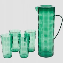 dzbanek-plastikowy-zielony-ze-szklankami