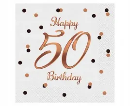 serwetki-bandc-happy-50-birthday-biale-33x33-20szt