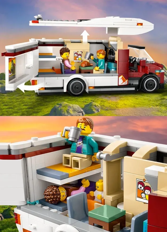 Klocki LEGO City Zestaw 60454 Wakacyjny kamper pełen przygód