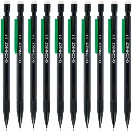 olowek-automatyczny-z-gumka-0-7-mm-3-grafity-hb-czarny-q-connect-10-sztuk
