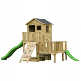 domek-ogrodowy-hubert-z-dwoma-slizgami-zielonymi-scianka-wspinaczkowa