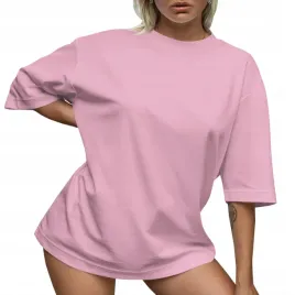 koszulka-damska-oversize-t-shirt-bawelna-luzna-krotka-sukienka-mini-l
