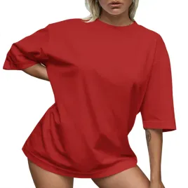 koszulka-damska-oversize-t-shirt-bawelna-luzna-krotka-sukienka-mini-l
