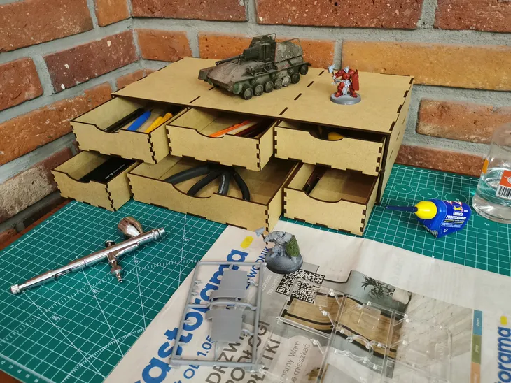 hobbyhold-modul-6-szuflad-organizer-modelarski-stan-nowy