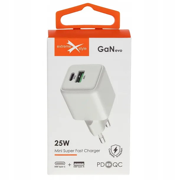 ladowarka-sieciowa-extremestyle-usb-typ-c-usb-gan-evo-25-w-zlacza-usb-3-1-typ-c-usb-typ-c-usb