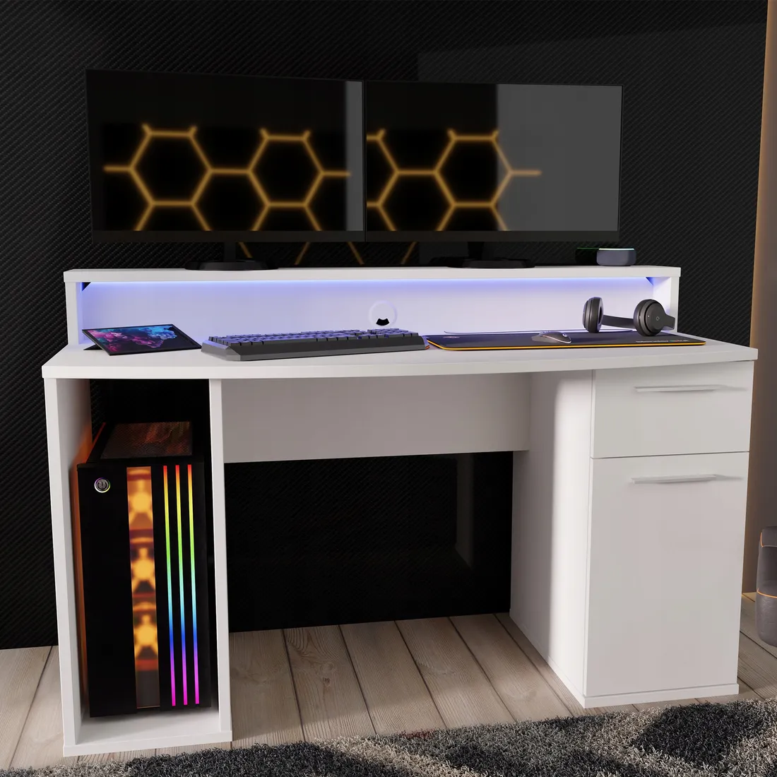 biurko-gamingowe-supernova219-led-biale-stan-nowy