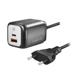 ladowarka-sieciowa-gan-30w-usb-c-usb-a-kabel-staly-qc-3-0-pd-3-0-logilink