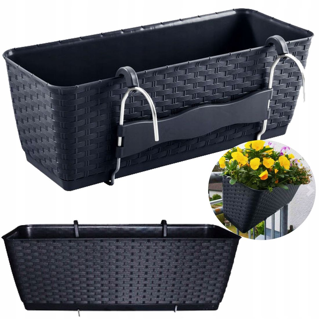 Fioriera Sospesa Ratolla Rotonda Prosperplast – 4,85L, Ocra Scuro, Ecologica In Plastica Riciclata
