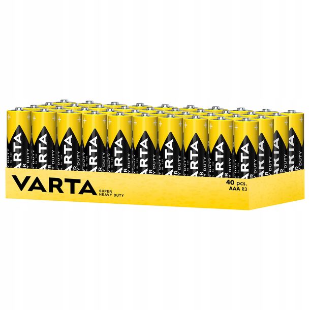 x40 BATERIE R3 AAA VARTA SUPER HEAVY DUTY 1.5V KOMPLET ZESTAW BATERII