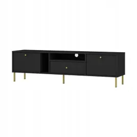 szafka-rtv-sora-2k-1s-czarny-grafit-noga-prosta-mro-mil-meble