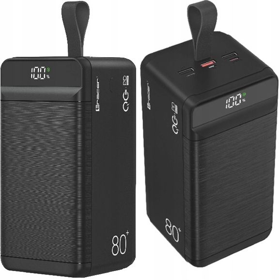 Power bank TRACER VOUGE-8 80000mAh QC+PD 22.5W + KABEL 296 Wh/3,7 V