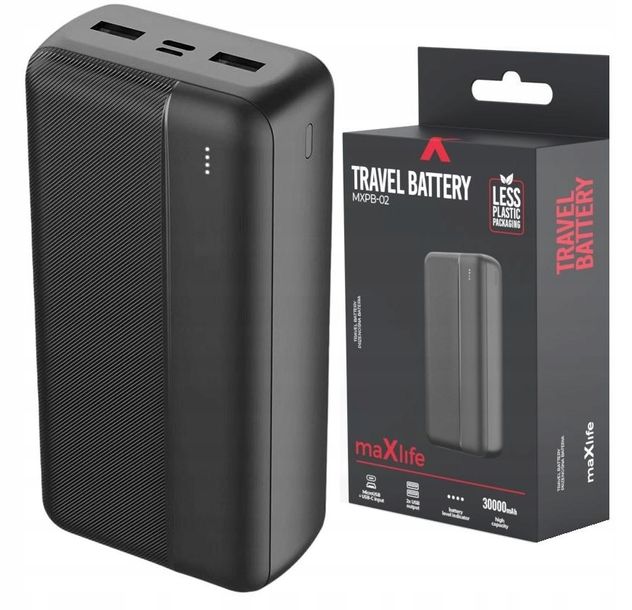﻿Dużej Pojemności PowerBank 30000 mAh 2x USB 12W Podwójny Power Bank