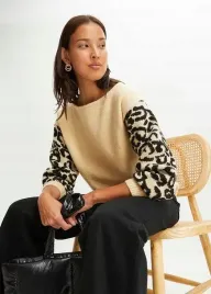 b-p-c-sweter-bezowy-z-rekawami-w-cetki-r-44-46