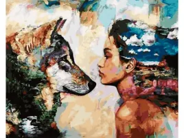 obraz-malowanie-po-numerach-rama-50x40cm-spojrzenie-wilk-i-kobieta
