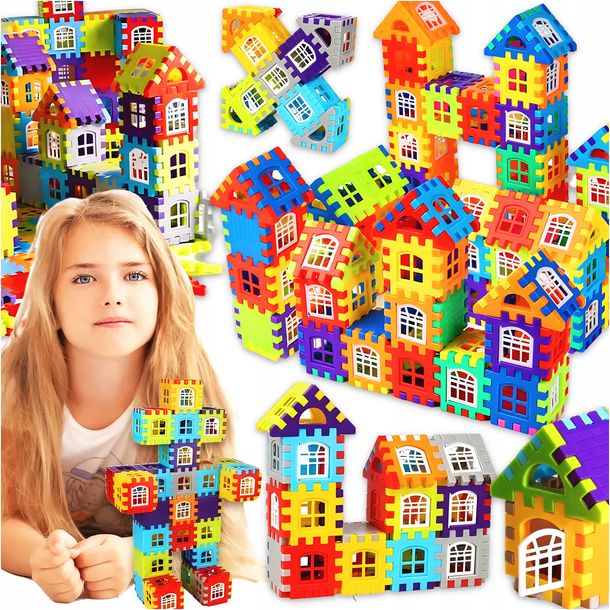 KLOCKI KONSTRUKCYJNE EDUKACYJNE ZESTAW KLOCKÓW PUZZLE DLA DZIECI 100 PUZZLI