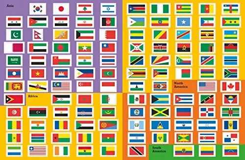 Chez Picthall Flags of the World: Giant World Map Wallchart Poster ...