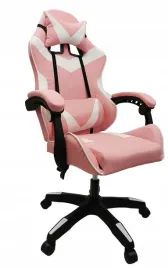 fotel-gamingowy-rozowy-kontrast-ergonomiczy-ekoskora