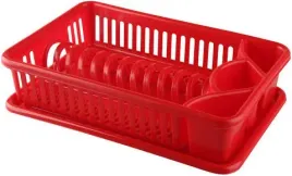 bentom-suszarka-do-naczyn-z-ociekaczem-lux-czerwona-42x26-cm