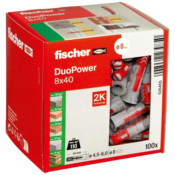 fischer-kolek-duopower-8x40-100szt-opakowanie-sztuki