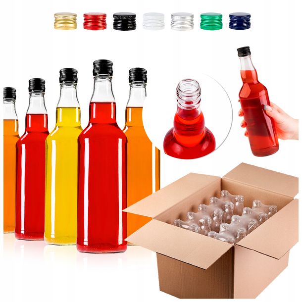 ﻿100x Butelki MONOPOLOWE 500 ml na NALEWKI SOK WINO bimber likier wódkę 0,5L-Zdjęcie-0