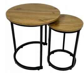 okragle-stoliki-kawowe-loft-zestaw-2szt-dab-30-45-cm