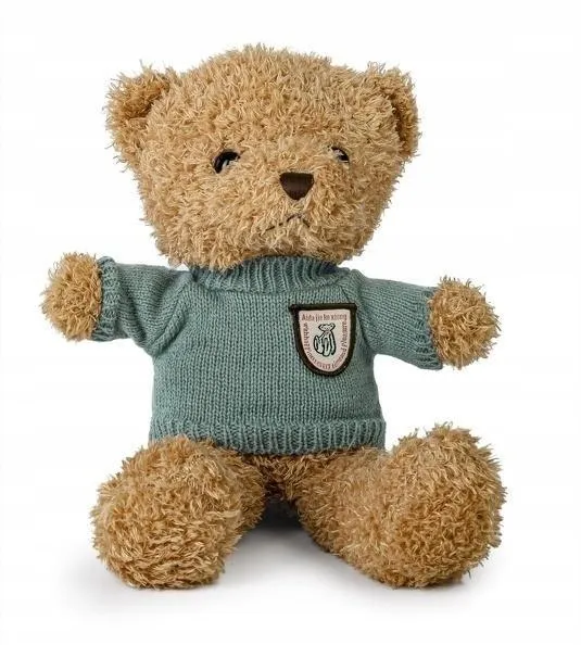 mis-brazowy-22cm-w-sweterku-mietowy