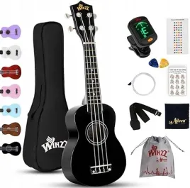 ukulele-sopranowe-czarne-zestaw-gratis