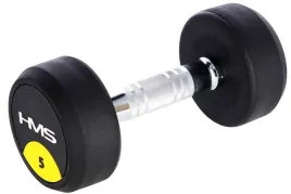hms-hantla-hantelka-ciezarek-gumowany-chromowany-do-cwiczen-fitness-5-kg