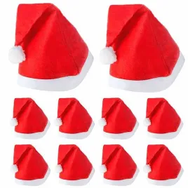 czapka-mikolaja-10-szt-mikolajki-stroj-czerwona
