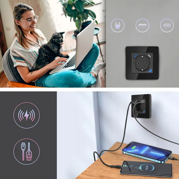 inteligentne-gniazdko-ramka-230v-usb-c-wifi-socket-set-pro-smart-home-tuya-kolor-czarny
