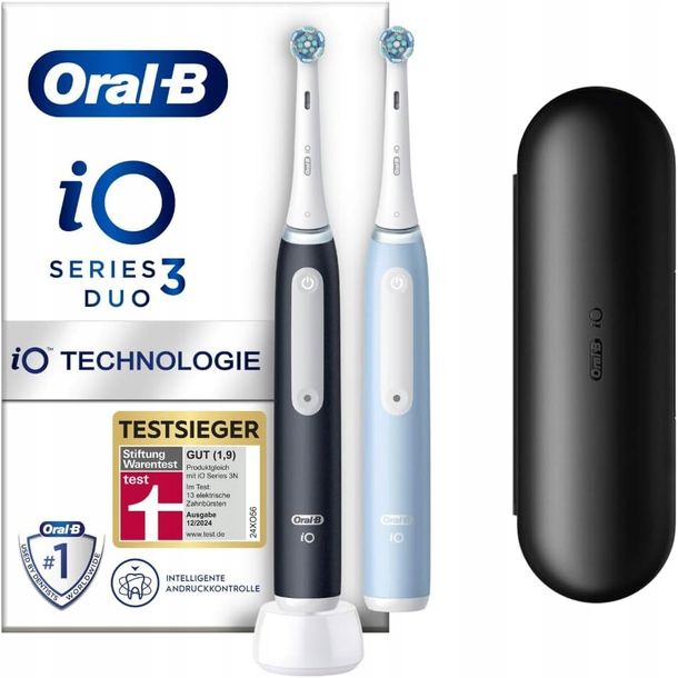 ﻿Oral-B iO Series 3 elektryczna szczoteczka do zębów duo black/ice blue