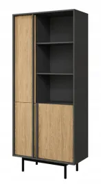 regal-wysoki-83-195-43-cm-polki-zamkniete-wneki-antracyt-dab-olejowany