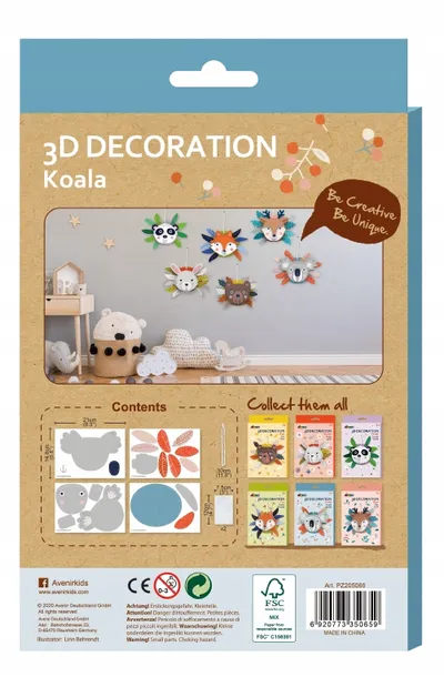 dekoracje-3d-koala-plec-chlopcy-dziewczynki