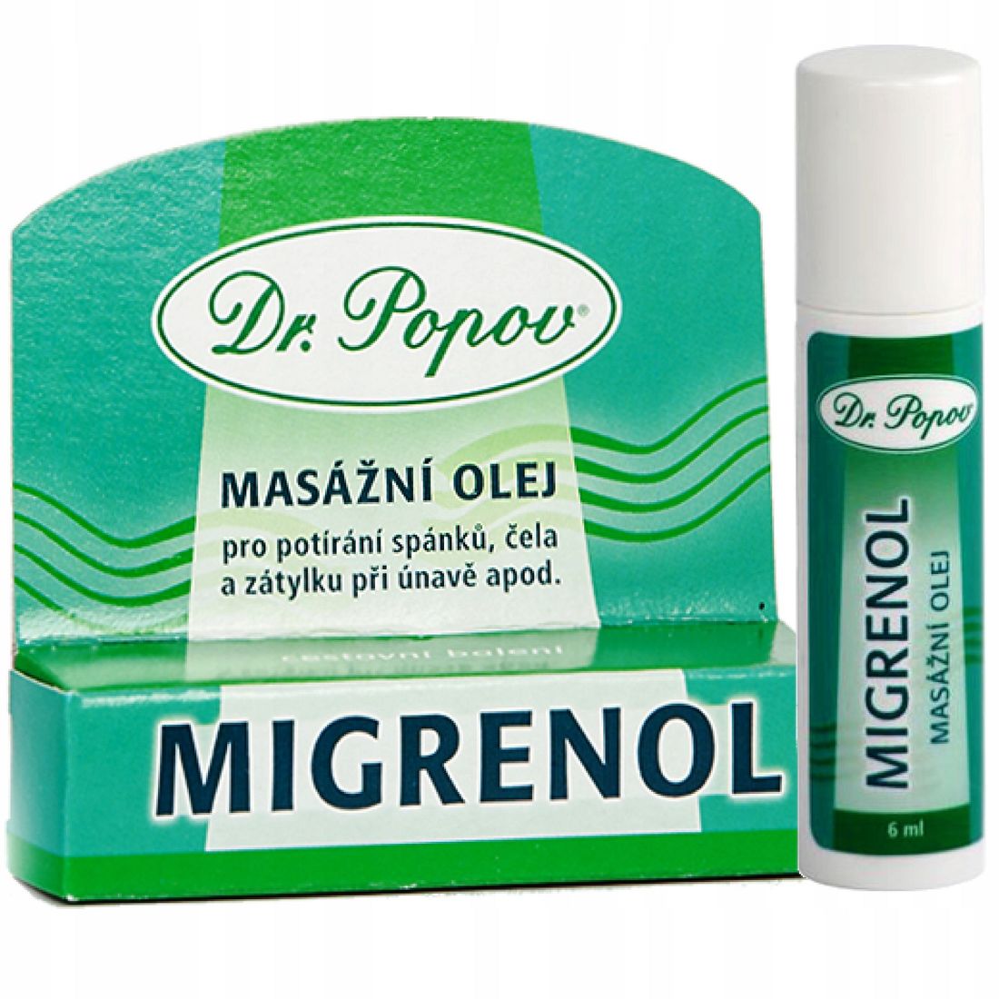 Dr Popov Migrenol roll-on na migrenę 6 ml - ERLI.pl