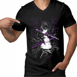 koszulka-czarna-meska-z-nadrukiem-solo-leveling-ore-dake-level-up-na-ken