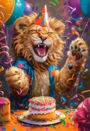 puzzle-1000-ukladanka-zwierzeta-koty-lew-lwiatko-urodziny-balony-9-castor